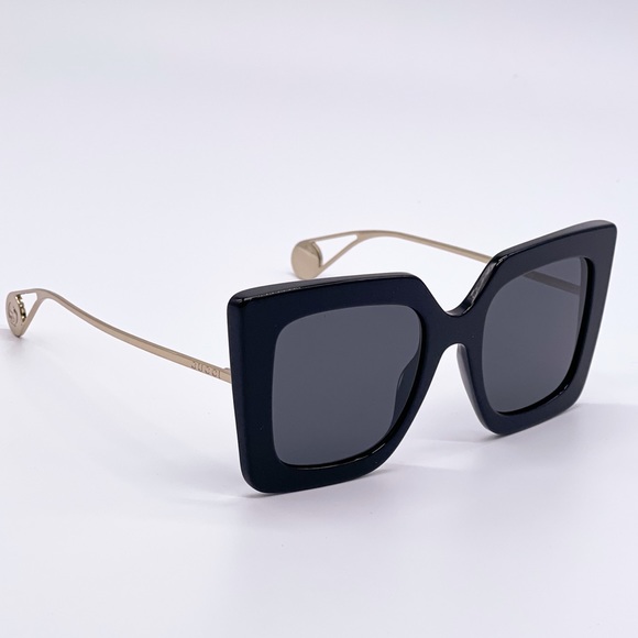 NEW GUCCI GG0435S 001 BLACK SQUARE GUCCI SUNGLASSES - Picture 7 of 12